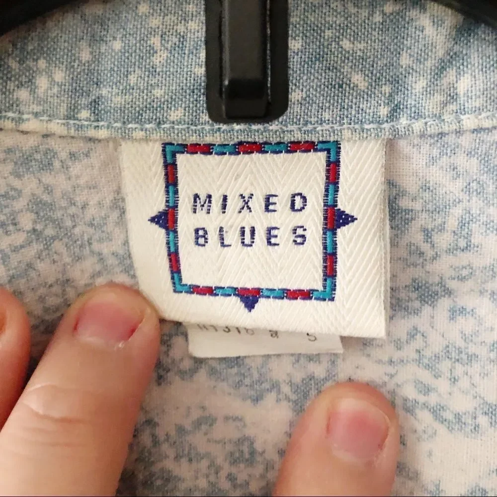 Vintage 80’s Style Acid Wash Denim Top 5 - Picture 5 of 6